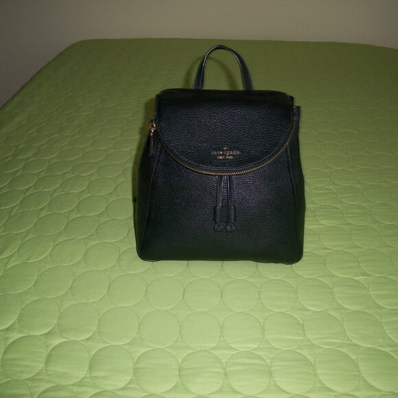 Kate Spade Leila Black Pebbled Leather Backpack/Purse main image 10